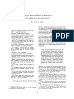 White 1999. El Lugar de La Realidad Matemática. Una Referencia Antropológica