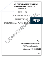 SSLC Maths Formulae