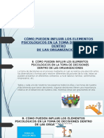 Como Pueden Influenciar Los Elementos Psicologicos en La Toma de Decisiones Dentro de Las Organizaciones