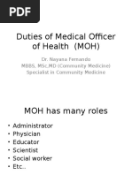 Duties of Medical Officer of Health (MOH