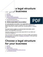 Choose A Legal Structure For Your Business 6