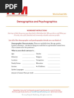 Worksheet 05 Demographics and Psychographics