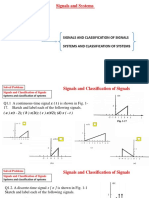 Tutorial Questions (Lect 1-4) - Signals and Classification of Signals