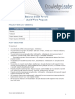 Balance Sheet Review Audit Work Program