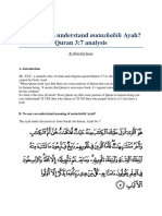 Who Can Understand Mutashabih Ayah Quran 3.7 Analysis PDF