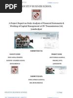 A Project On Ratio Analysis of Financial Statements & Working Capital Management at HVTL, Tata Motors, Jamshedpur