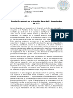 Resolución Aprobada Por La Asamblea General El 25 de Septiembre de 2015