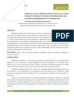 Effectiveness of Performance Management System and Its Evaluation - Its Challenges and Effectiveness in Contest To Business Process Outsourcing (Bpos) With Reference To Noida Region