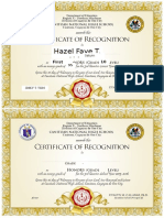 Certificate of Recognition