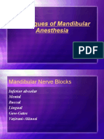 Techniques of Mandibular Anesthesia