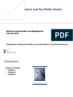 Topic I: Economics and The Public Sector: Business Administration and Management Fall 2015-2016