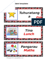 Daily Timetable With Te Reo