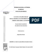 El Uso de La Palabra Hablada para El Desarrollo de Conocimientos Rítmicos, Tomando Como Ejemplo Los Refranes.