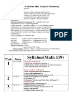 MATH 119 Calculus With Analytic Geometry - 2009-1