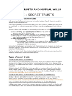 Week 8 - Secret Trusts & Mutual Wills