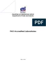 PAO Accredited Labs (As of July 2013)