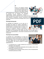 Psicología Experimental, Del Desarrollo, Personalidad, Clinica, Educativa, Social, Ambiental, Forense