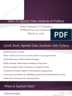 Intro To Spatial Data Analysis in Python - FOSS4G NA 2015