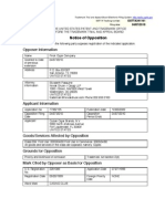 Opposer Information: Notice of Opposition