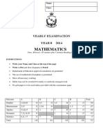 Year 8 Yearly 2014 Baulko