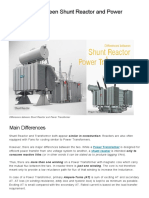 Differences Between Shunt Reactor and Power Transformer - EEP