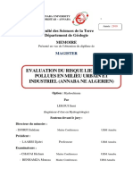 Evaluation Du Risque Lie Aux Sites Pollues en Milieu Urbain Et Industriel (Annaba Ne Algerien)