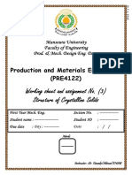 PRE4122 Exercise No. 3 Structure of Crystalline Solids I