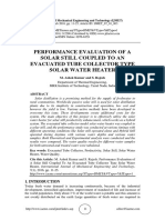 Performance Evaluation of A Solar Still Coupled To An Evacuated Tube Collector Type Solar Water Heater