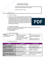 Lesson Plan Outline: Objective Assessment Data Collected