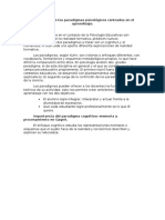 Importancia de Los Paradigmas Psicológicos Centrados en El Aprendizaje