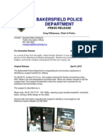 Bakersfield Police Department: Press Release