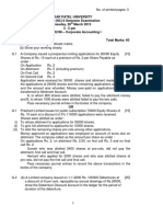 Sardar Patel University BBA (ITM) (NC) II Semester Examination Wednesday, 20 March 2013 3 - 5 PM UM02CBBI02/08 - Corporate Accounting I Total Marks: 60 Note: (A) Figures To The Right Indicate Marks