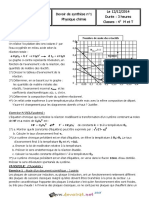 Devoir Corrigé de Synthèse N°1 Lycée Pilote - Sciences Physiques - Bac Mathématiques (2014-2015) MR Ahmed Kadri PDF