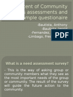 Community Needs Assessments and Sample Questionaire