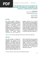 Importancia Del Abordaje Clínico de Los Problemas de Aprendizaje Frente A La Tendencia A Medicalizar A Las Infancias y Adolescencias Actuales