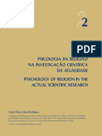 Psicologia Da Religião Na Investigação Científica Da Atualidade