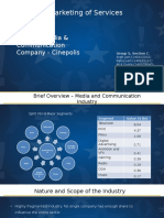 Media and Communication Services Industry in India. Report On Cinepolis