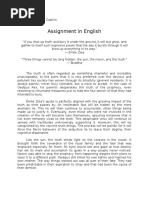 Assignment in English: Cognitive Dissonance