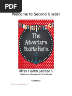 Welcome To Second Grade!: Classroom Management Procedures