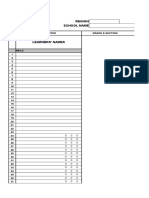 Input Data Sheet For E-Class Record: Region Division School Name