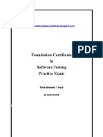 Foundation Certificate in Software Testing Practice Exam: Time Allowed: 1 Hour