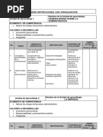 Diseño Instruccional de Administración