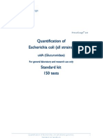 Escherichia Coli (All Strains) Quantification Of: Uida (Glucuronidase)