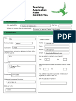 Application Form For Teachers - Theale Green School