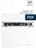 Headliner 1000 Bass Amplifier Head: Operating Manual