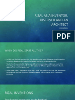 Rizal As A Inventor, Discover and An Architect