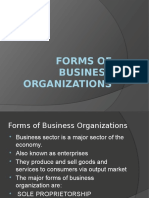 Forms of Business Organizations