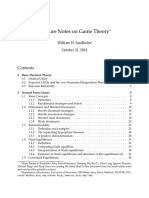 2014 - Lectures Notes On Game Theory - WIlliam H Sandholm