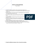 Special Proceedings: 1. Explain The Difference Between Action and Special Proceeding