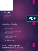 CRM Systems - Selection Criteria, Process - ROI - Business Case